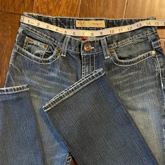 BKE Drew Boot Cut Thick Stitch Denim Blue Jeans - Picture 8 of 11